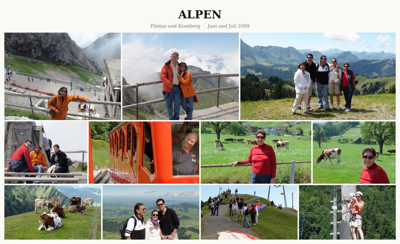 Fotocollage Alpen: Pilatus und Kronberg